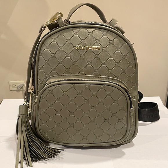 Steve Madden Sage Green Backpack with Tassel NWT - Picture 1 of 8